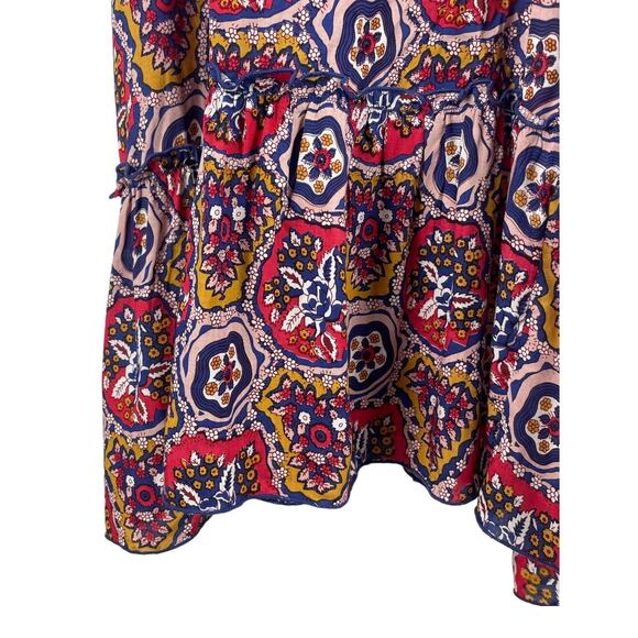 Antik Batik Sam Layered Printed Voile Maxi Dress Red Size S/ 38 - Picture 9 of 11